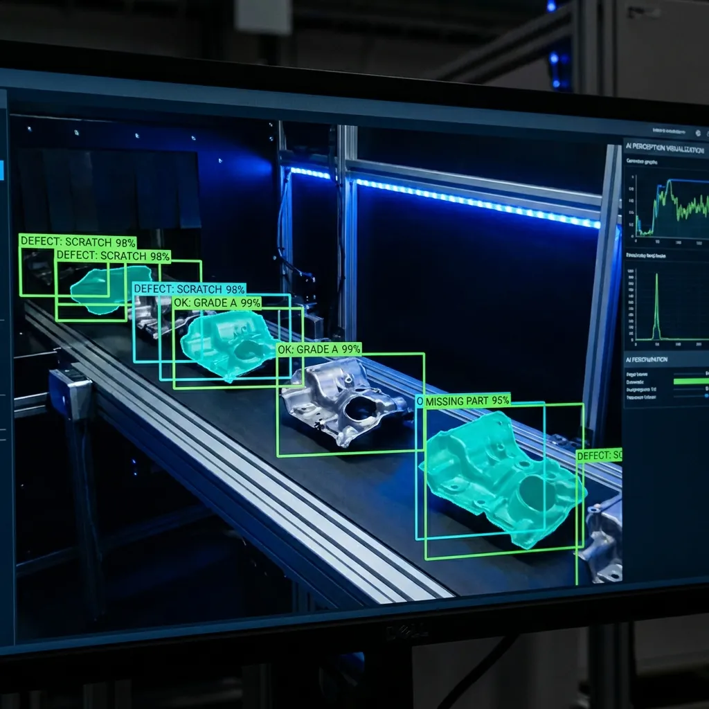 Computer vision inspection of components on an industrial line